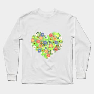 Heart Flowers Long Sleeve T-Shirt